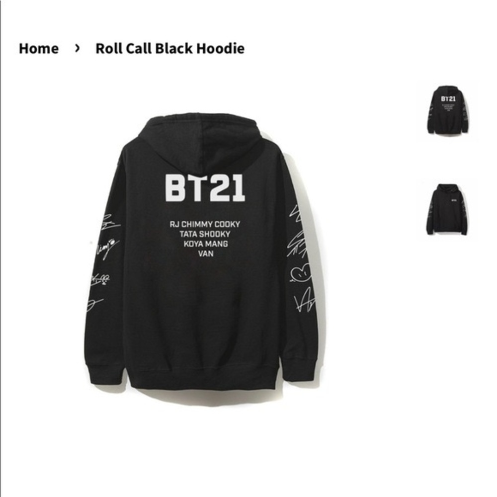 BT21 x ASSC Black Roll Call Hoodie. BRAND NEW.